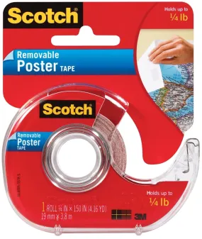 Scotch 109 Poster Tape, 150 in L, 3/4 in W, Clear :CD: QUANTITY: 1