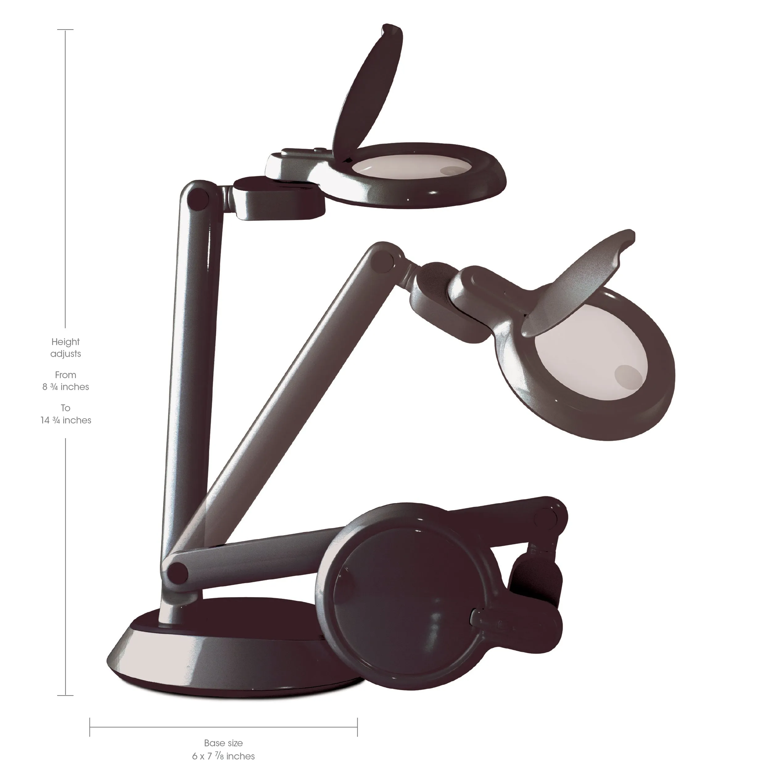 Space-Saving LED Magnifier Desk Lamp