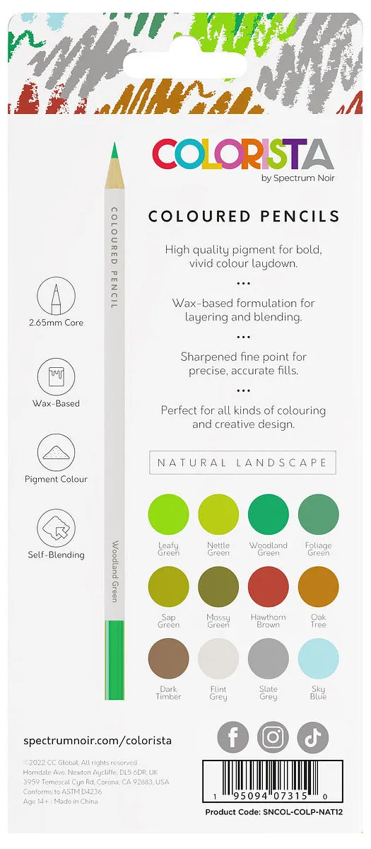 Spectrum Noir Colorista Colour Pencil 12/Pkg-Natural Landscape