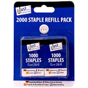 Staples - 2 Pack 2000 Pack 26/6 Standard Office Supplies