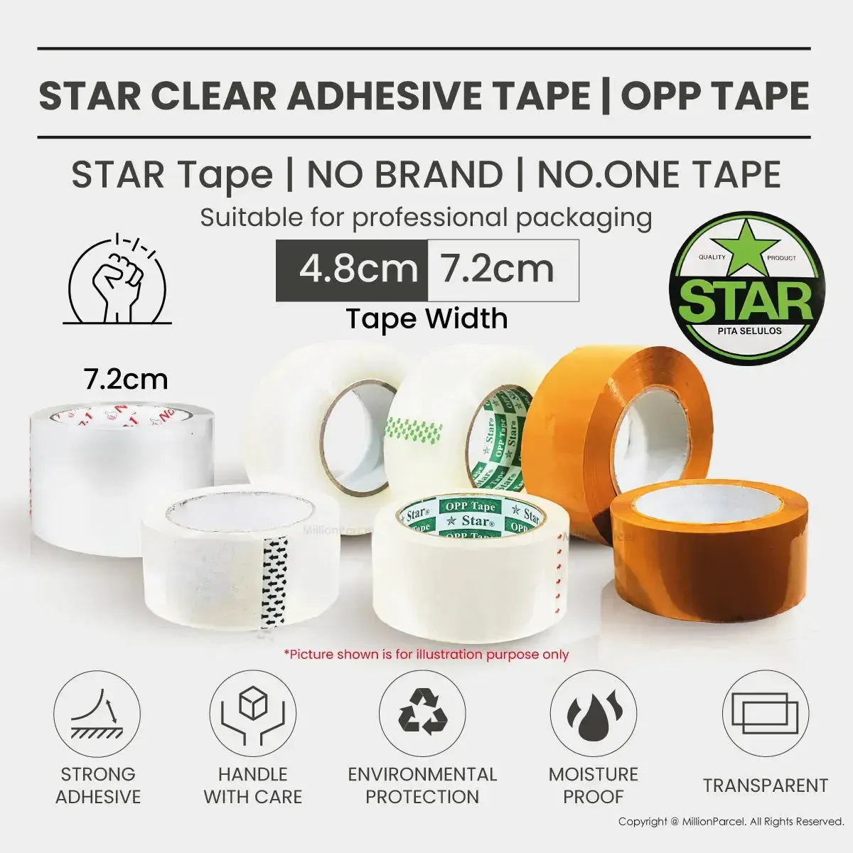 STAR Clear Adhesive Tape | Opp Tape | Brown Tape