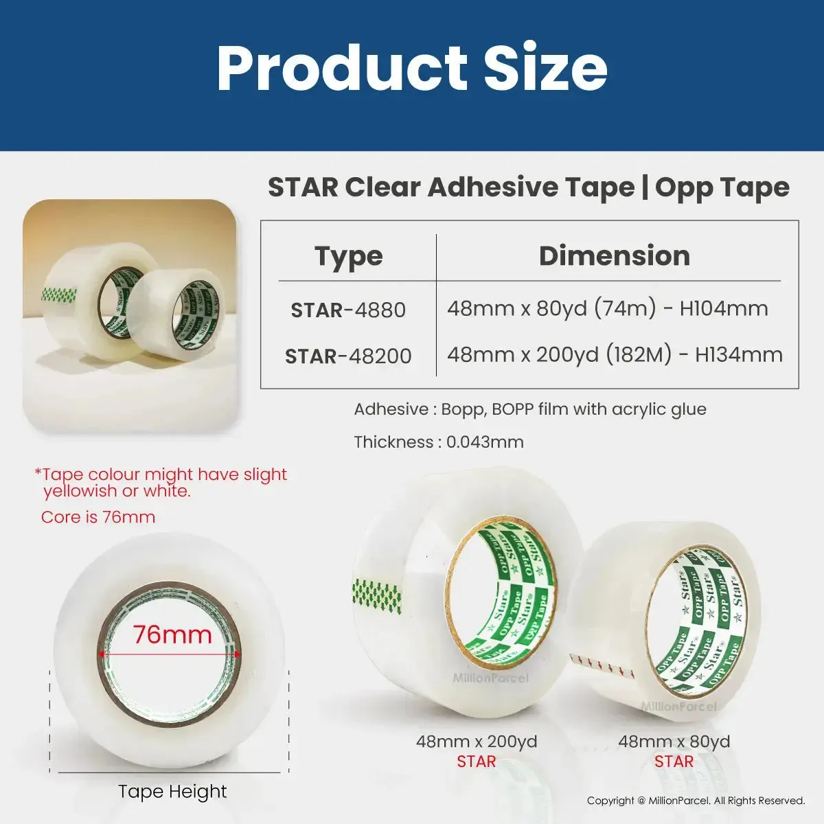 STAR Clear Adhesive Tape | Opp Tape | Brown Tape