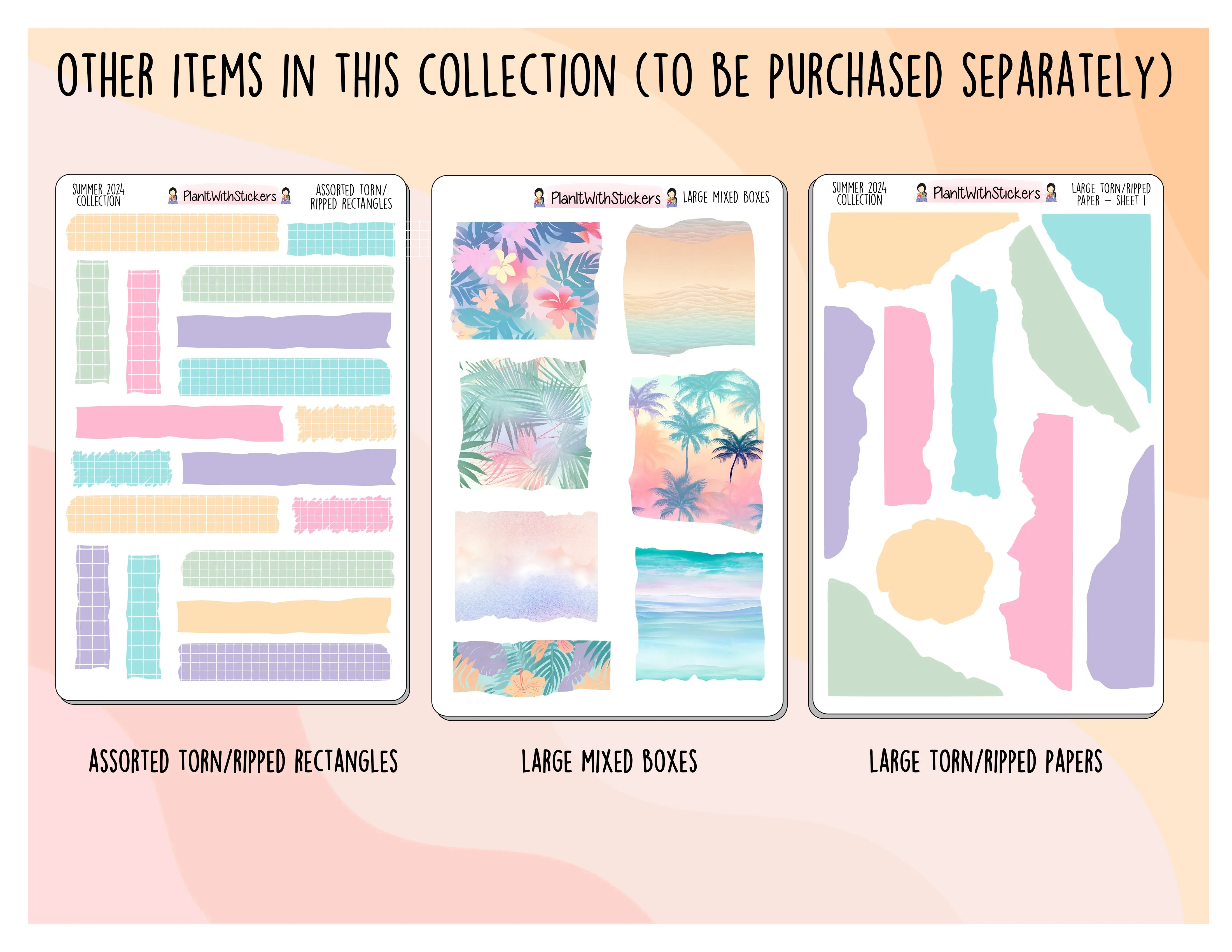 Stitched Half Box Stickers - Summer 2024 Colours