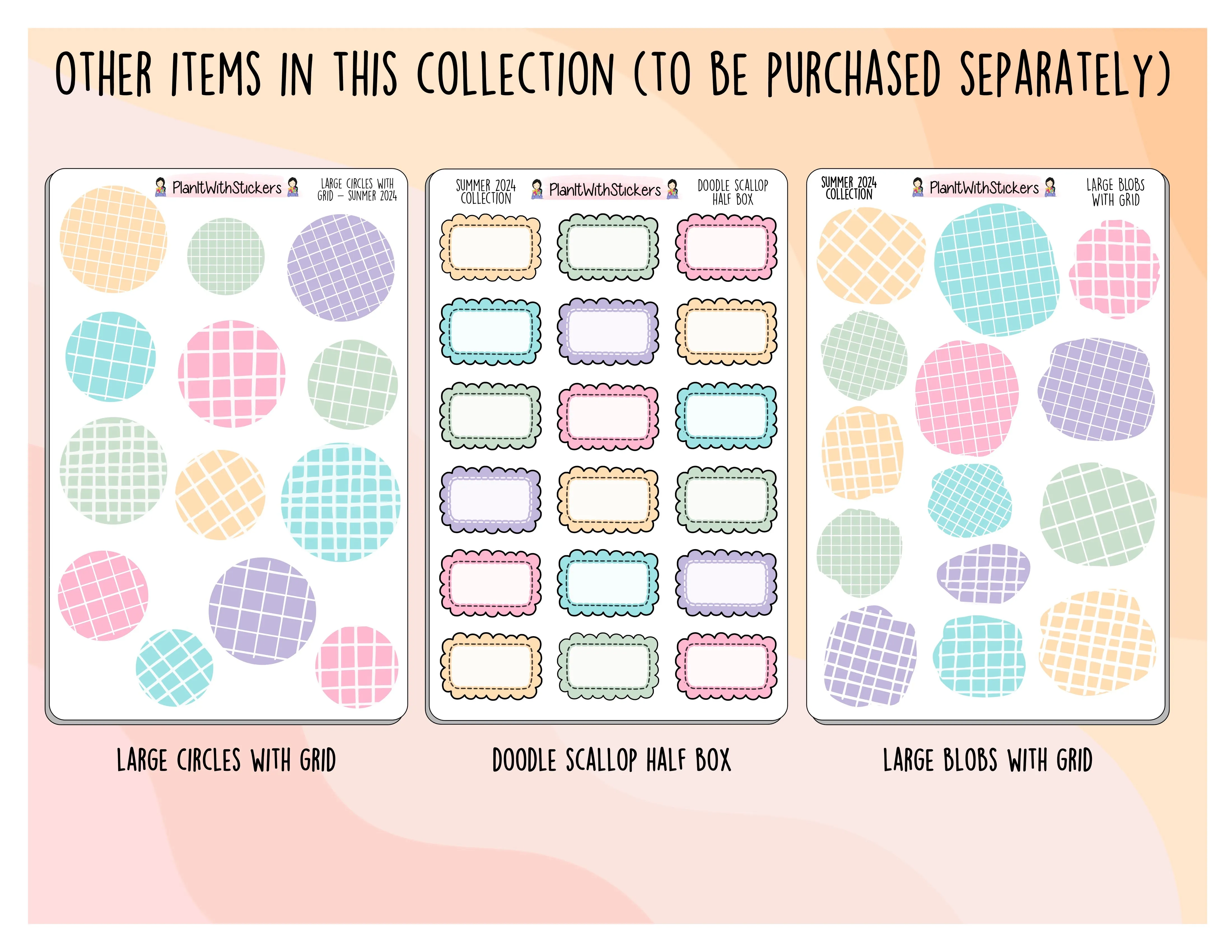 Stitched Half Box Stickers - Summer 2024 Colours