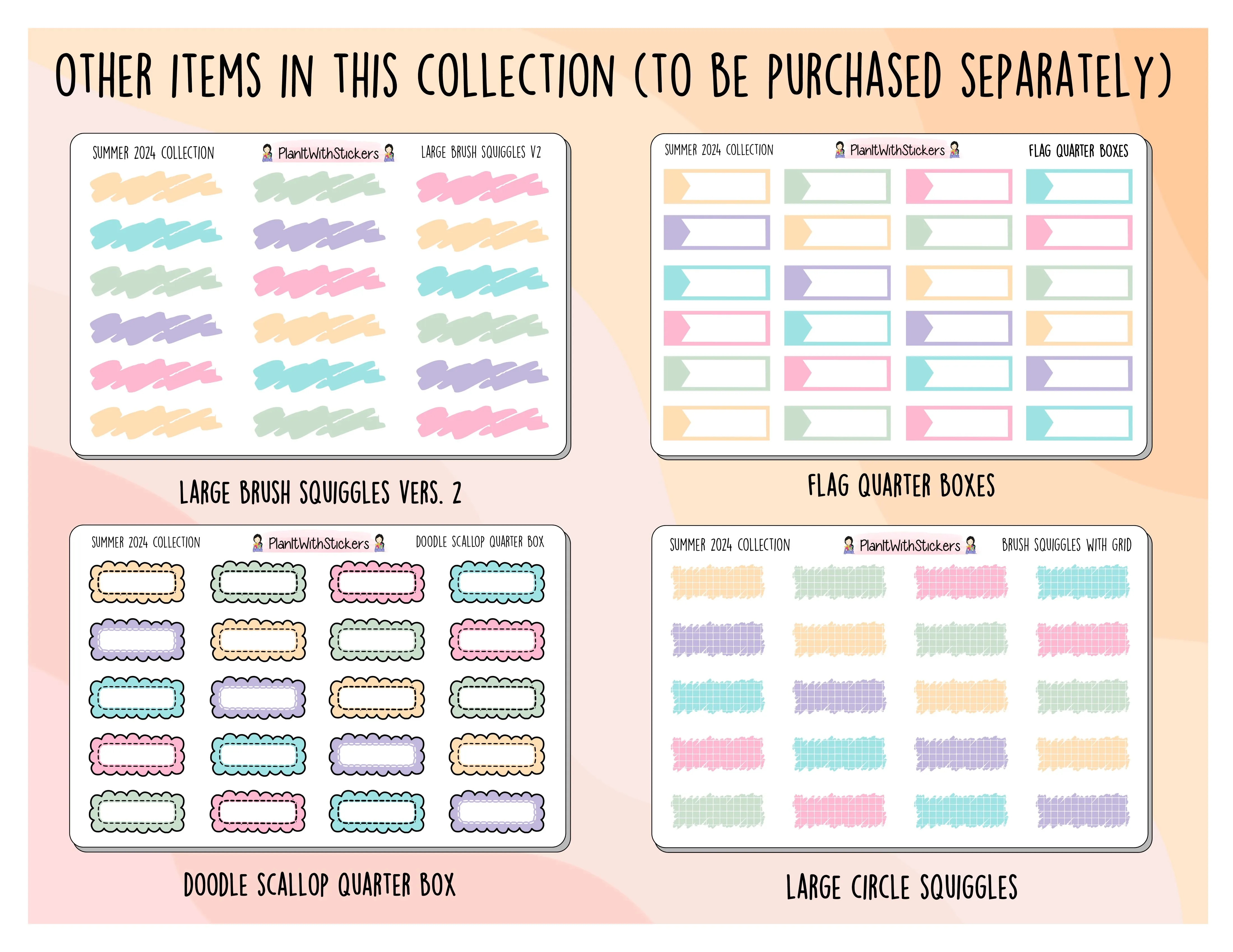 Stitched Half Box Stickers - Summer 2024 Colours