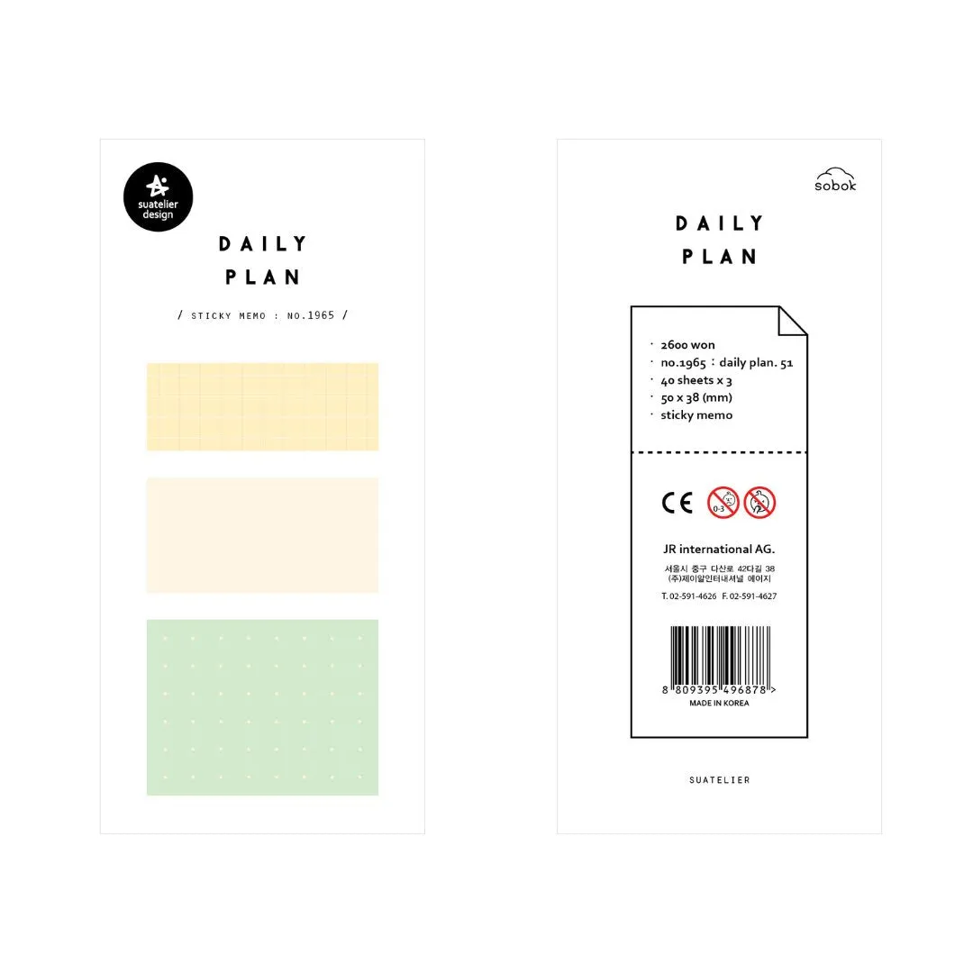 Suatelier Sticky Memo - Daily Plan .51 Pastel Grid (3)