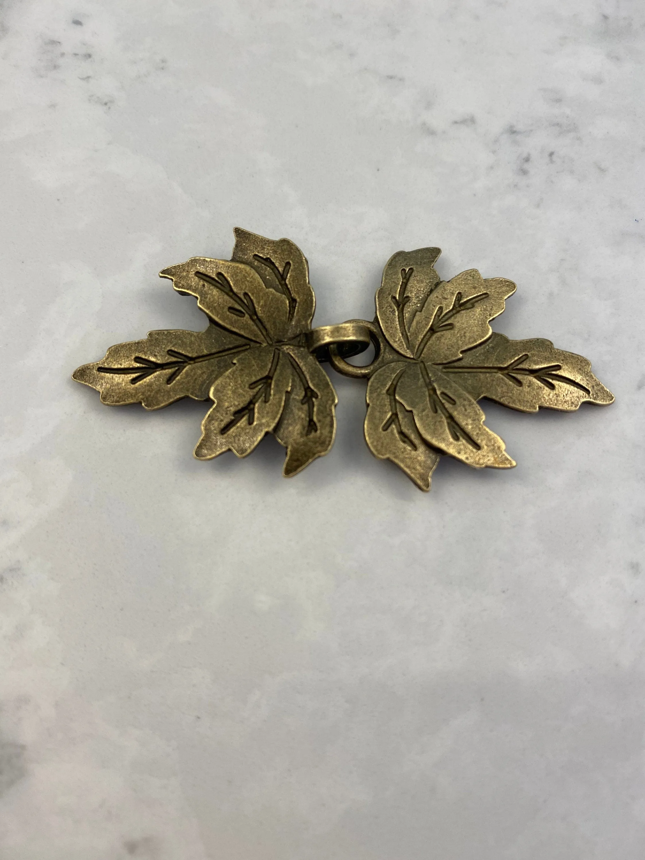 Sweater Clips Brushed Gold Bronze Leaves Cardigan Clasp Sweater Clip Grape Leaves Scarf Clips Gifts for Her by Fabulici