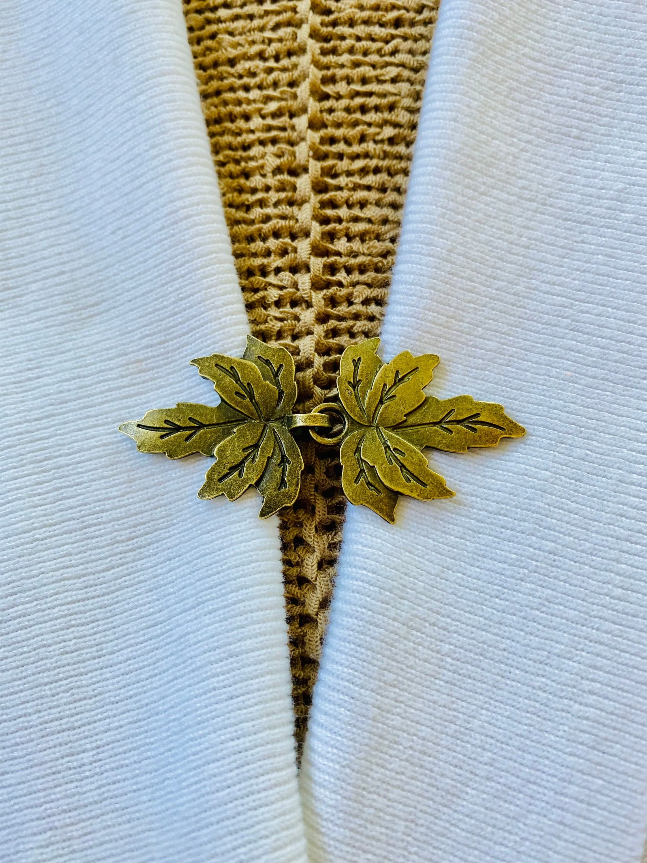 Sweater Clips Brushed Gold Bronze Leaves Cardigan Clasp Sweater Clip Grape Leaves Scarf Clips Gifts for Her by Fabulici