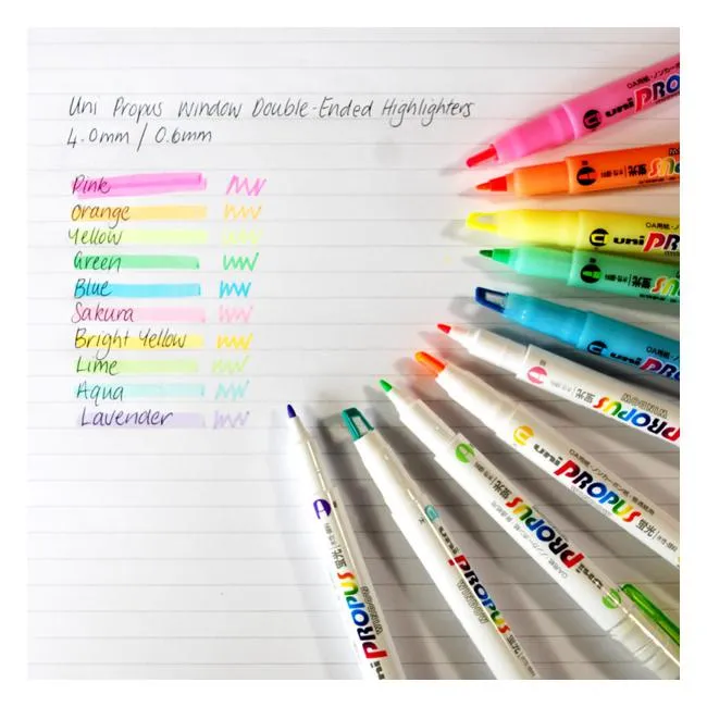 Uni Propus Window Double-Ended Highlighter 4.0mm/0.6mm Lavender