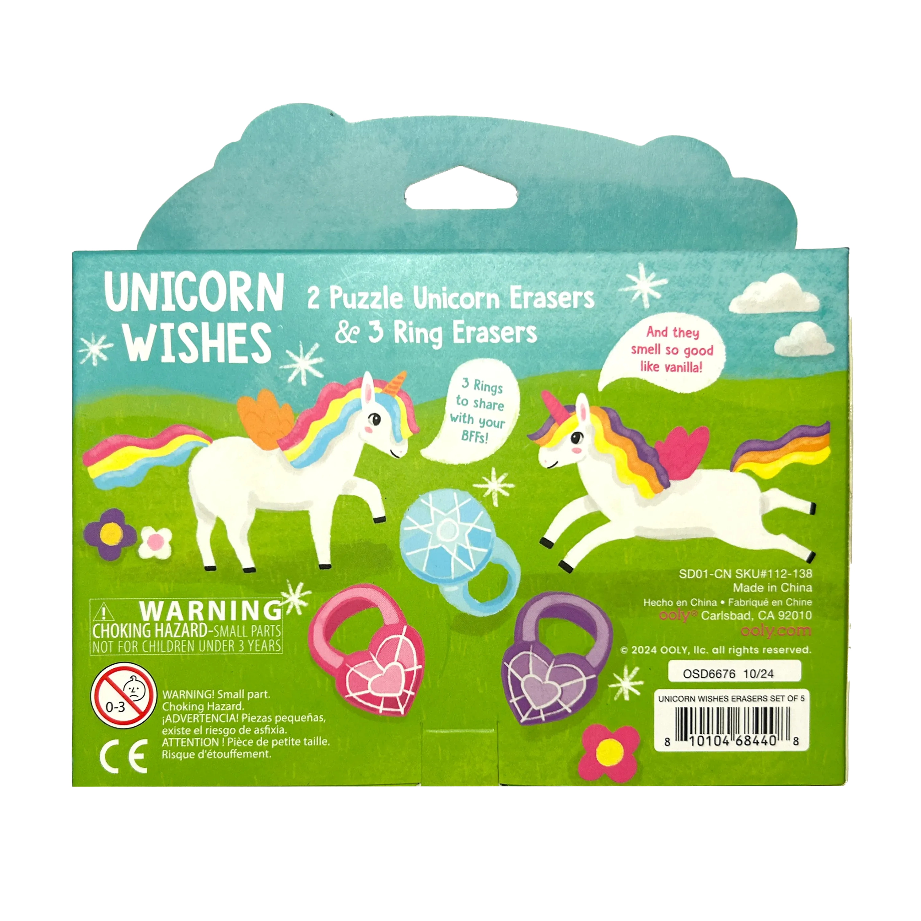 Unicorn Wishes Scented Puzzle Erasers - Set of 5
