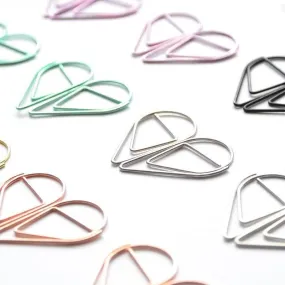 Waterdrop Style Petal Shape Korean Large Waterdrop-shaped Paper Clip Candy Color Practical Waterdrop Needle Metal Needle Needle 6 Colors Available NP-H7TAY-702
