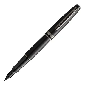 Waterman Expert Fountain Pen - Metallic Black   Gunmetal Trim - Medium