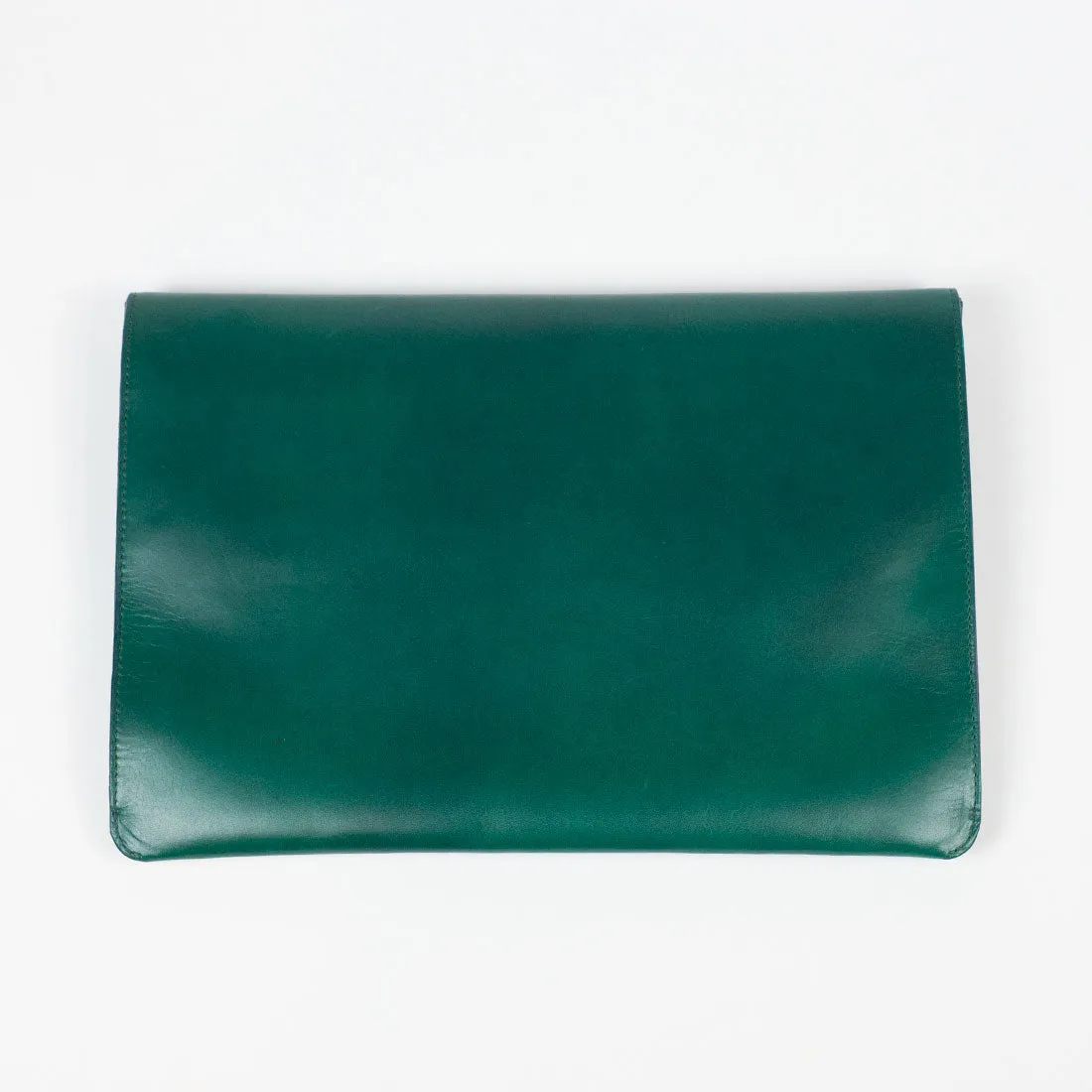 Wholecut portfolio case, Green vegetable-tanned leather