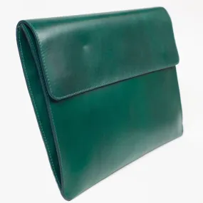 Wholecut portfolio case, Green vegetable-tanned leather