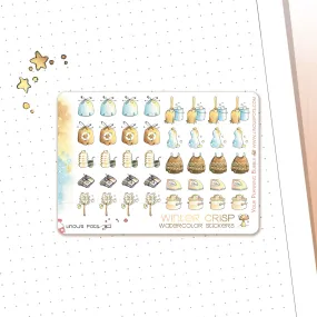 Winter Crisp - Watercolor Planner Stickers MINI - House Chores