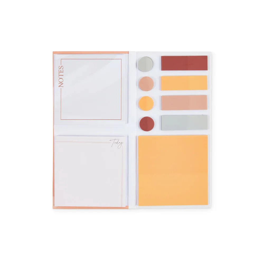 Work   Life Minimalist Sticky Notes & Flag Labels - Blush