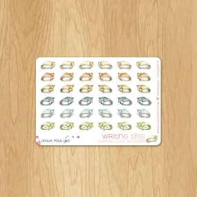 Writing Time - Decorative Watercolor Stickers - Ring Bound Planners