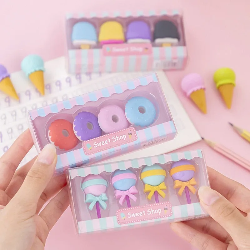 Yummy Ice Cream Erasers Set