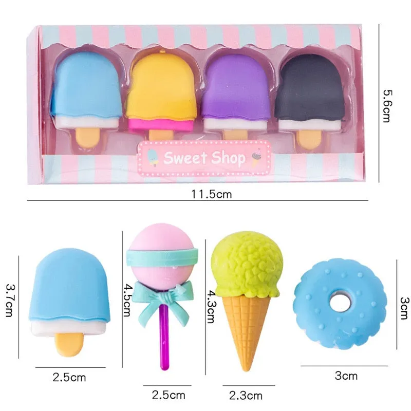 Yummy Ice Cream Erasers Set