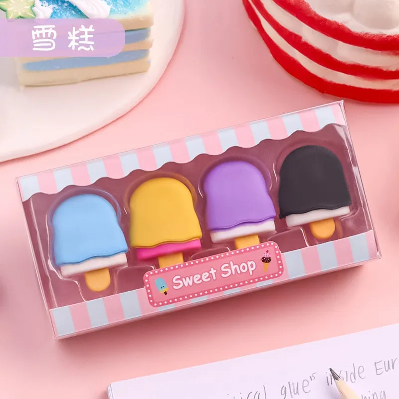 Yummy Ice Cream Erasers Set