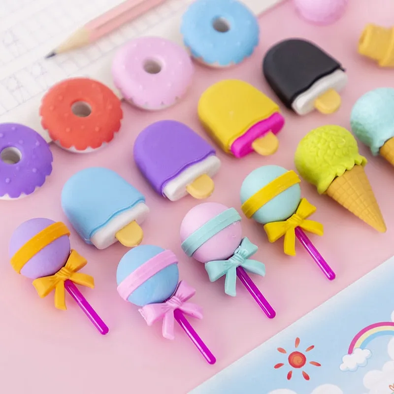 Yummy Ice Cream Erasers Set